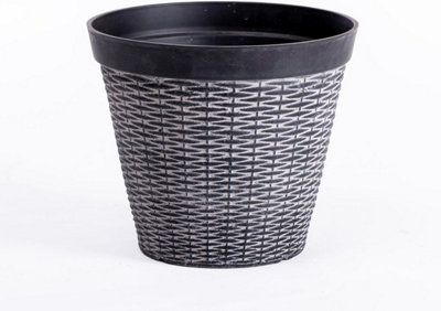 Thompson & Morgan - Rattan Design Planter - 25cm - Grey - Image 5