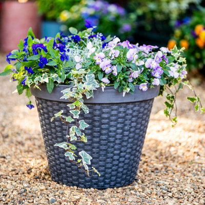 Garden Gear Wicker Design Planter (D40 X H30Cm) from B&Q