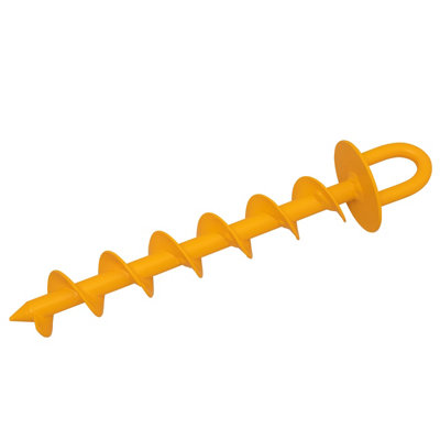 B&Q -  Yellow Powder-Coated Carbon Steel Ground Anchor (L)340mm (W)75mm