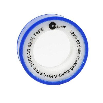 B&Q -   Ptfe Tape Plumbers Tape To Stop LeaksTeflon Tape12mm X 12M Plumbing White Sealant Tape Leak-Free 1 Roll