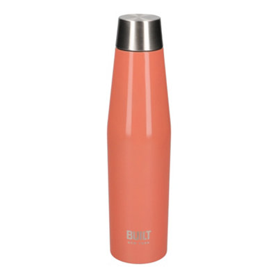 Built Stainless Steel Water Bottle Insulated 540Ml Sports Orange Travel Flask from B&Q