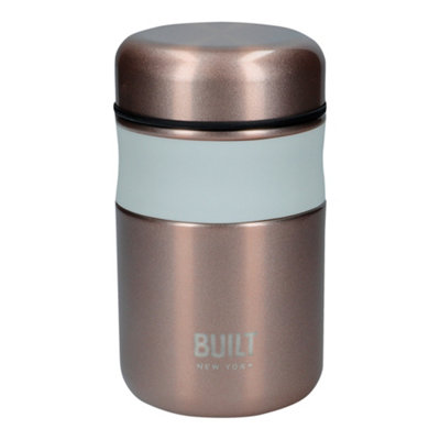 Built 473ml Rose Gold Food Flask - Grey - Insulated - Leakproof - Image 7