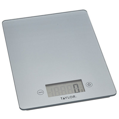 Taylor Pro Digital Kitchen Food Scales with Ultra Thin Design, Compact Professional Standard Tare Feature with Precision Accuracy, Pewter Glass, Weighs 5 kg Capacity, Grey - Image 2