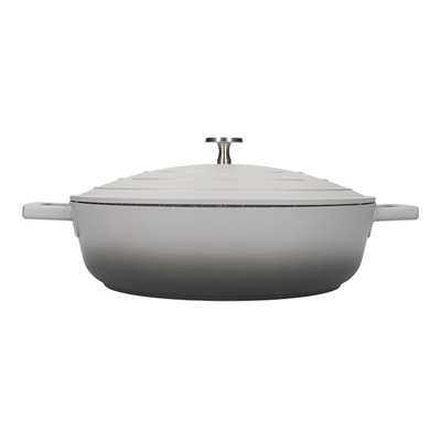 Masterclass Grey Cast Aluminium Shallow Casserole Dish, Ombre 28Cm