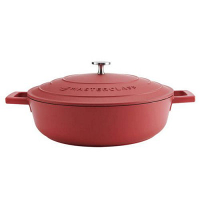 Masterclass Cast Aluminium 4L Shallow Casserole Dish Red from B&Q