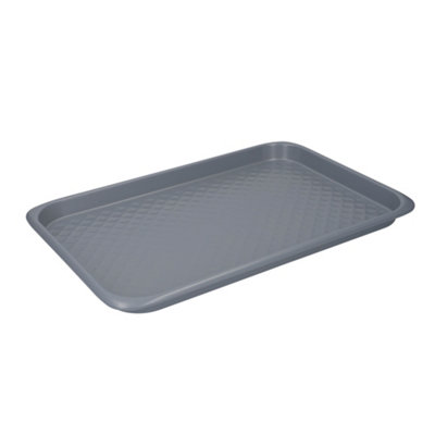 B&Q -  Smart Ceramic Baking Tray With Robust Non-Stick CoatingCarbon SteelGrey40 X 27Cm