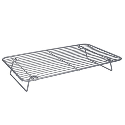 MasterClass Smart Ceramic Non-Stick Roastin/Cooling Rack w/ Folding Legs Grey - Image 4