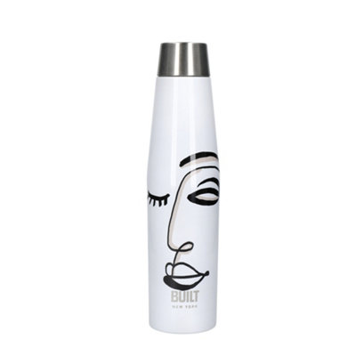 Built Stainless Steel Water Bottle Insulated 540Ml Sports White Gym Travel Flask from B&Q