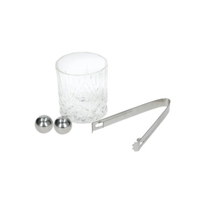 B&Q -  Whiskey Glass And Stone Set In Gift Box