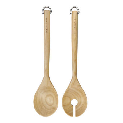 Kitchenaid Birchwood Salad ServersFork And Spoon from B&Q