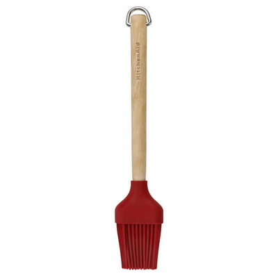Kitchenaid Birchwood Basting Brush With Silicone Head Red from B&Q