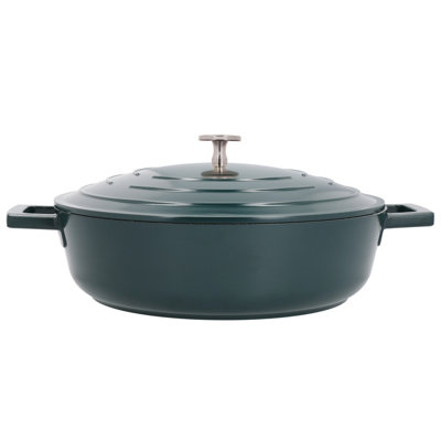 Masterclass Cast Aluminium 28Cm Shallow Casserole Dish, Hunter Green