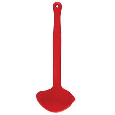 Colourworks Red/Green/Purple Silicone Kitchen Ladle With Spout