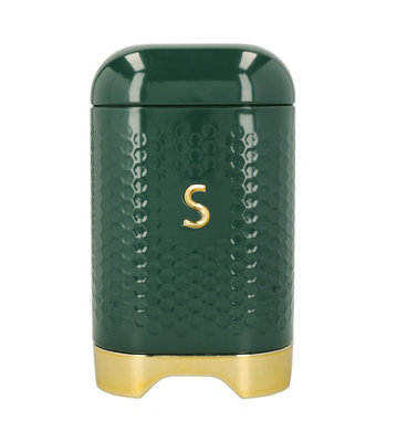 Lovello Unisex Green Sugar Container With Textured Finish & Retro Curves In Vintage - Image 5