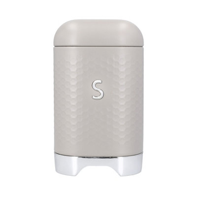 Kitchencraft Sugar Canister Metal Storage Container Cream Retro Jar