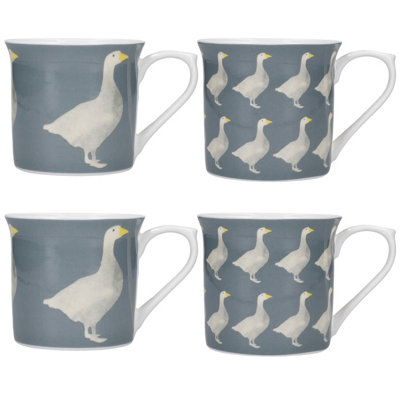 Kitchencraft Unisex Grey 4-Piece Ceramic Mug Set 'Goose' In - Image 10
