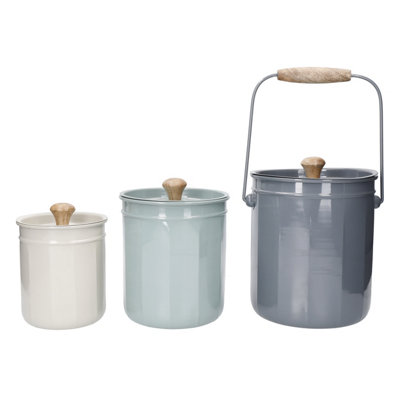 Kitchencraft Unisex Grey 3-Piece Storage & Compost Container Set In - Image 4