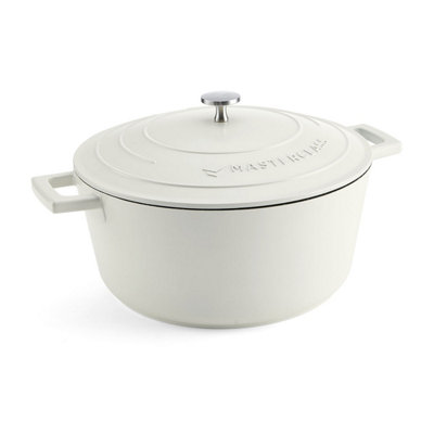 Masterclass Cast Aluminium Casserole Dish, 5L Cream