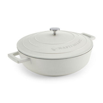 Masterclass Cast Aluminium Shallow Casserole Dish, 4L Cream