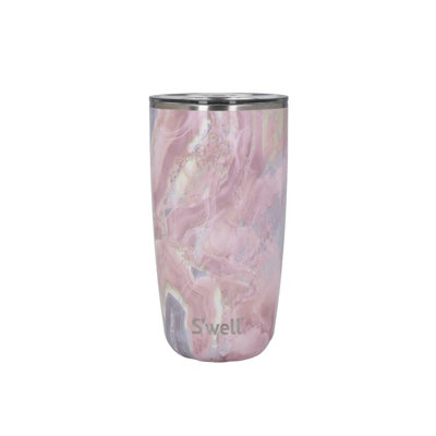 Rackhams Pink Geode Rose Tumbler With Lid, 530Ml - Stainless Steel - Travel Mug - Image 5