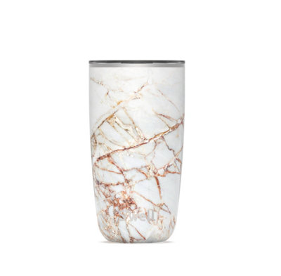 Rackhams Gold Calacatta Tumbler With Lid, 530Ml - Stainless Steel - Travel Mug - Image 5