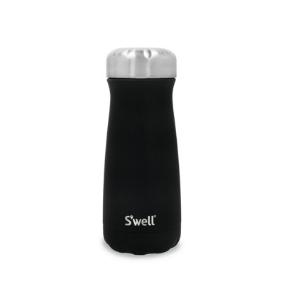 S'well Black Onyx Traveler Water Bottle - 470ml - Stainless Steel - Black - Image 4
