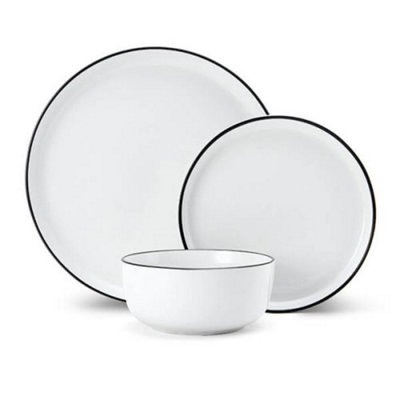 Mikasa Limestone 12pc Porcelain Dinner Set, White Dinner Service for 4 with Dinner Plates, Side Plates & Bowls | Gift Boxed & Dishwasher Safe - Image 10