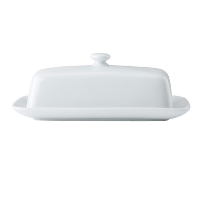 Mikasa Chalk White Porcelain Butter Dish Dishwasher Safe Gift Boxed from B&Q