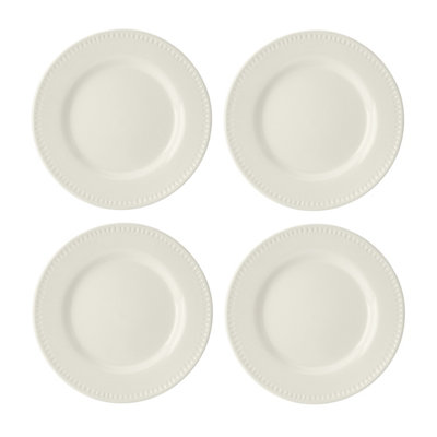 B&Q -  Cranborne Stoneware Side PlatesSet Of 421CmCream