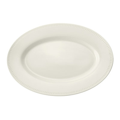 Mikasa Cranborne Stoneware Oval Serving Platter, 39Cm, Cream