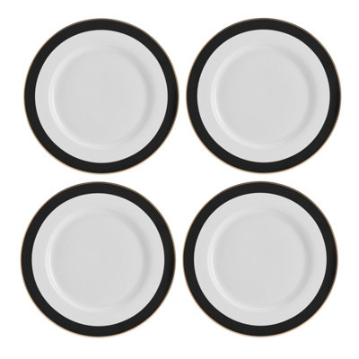 Mikasa Luxe Deco 4-Piece China Dinner Plate Set, 27.5Cm Gold