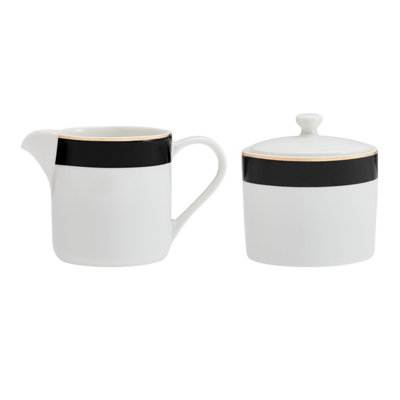 Mikasa Luxe Deco China Sugar Pot And Creamer Set245MlWhite from B&Q