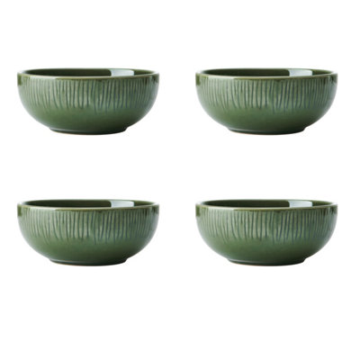 Mikasa  Jardin Stoneware Cereal Bowls Set Of 4 - Green - 450ml - Image 9