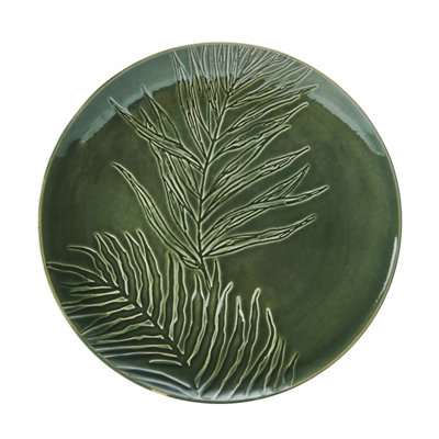 Mikasa Jardin Stoneware Round Serving Platter, 35.5Cm, Green