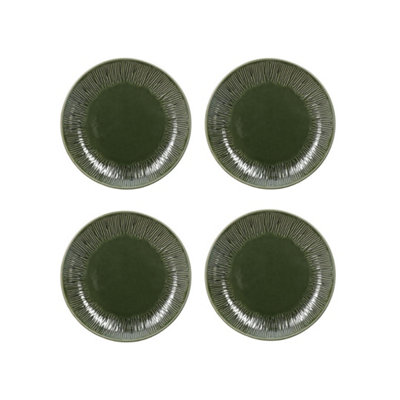 B&Q -  Jardin Stoneware Side PlatesSet Of 421.5CmGreen