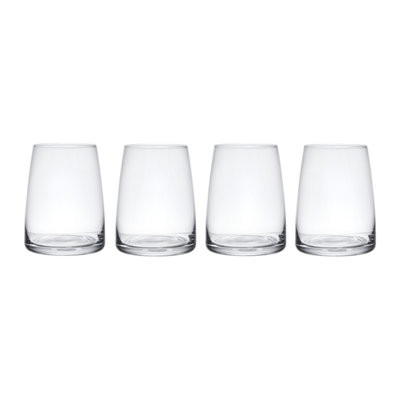 Mikasa Palermo Crystal Stemless Wine Glasses, Set Of 4, 350Ml White