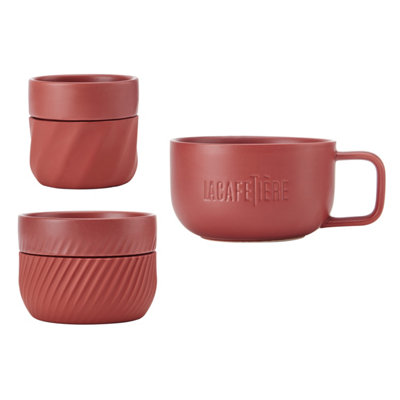 La Cafetière 3pc, Family Mug Set, 380ml, 200ml and 100ml, Red - Image 7
