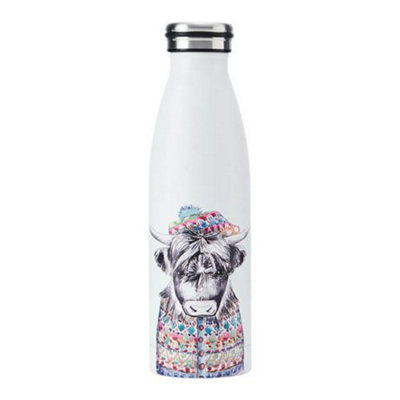 MIKASA Tipperleyhill Double-Walled Stainless Steel Bottle, 500ml Vacuum-Insulated Drinks Bottle Keeps Drinks Cold and Hot, BPA-Free Stainless Steel Hydration Bottle with Highland Cow Print - Image 5