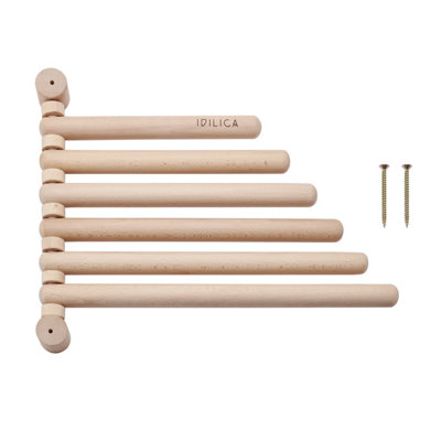 B&Q -  Idilica Beechwood 6-Rail Wall Rack