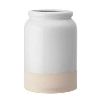 KitchenCraft Idilica Stoneware Utensil Holder, Cream - Image 3