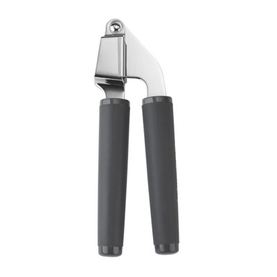 Rackhams Grey Soft Grip Garlic Press - Charcoal - Stainless Steel - Garlic Press - Image 4