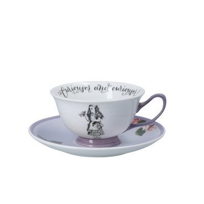 B&Q -  And The V&a Alice In Wonderland Bone China Tea Cup And Saucer140Ml