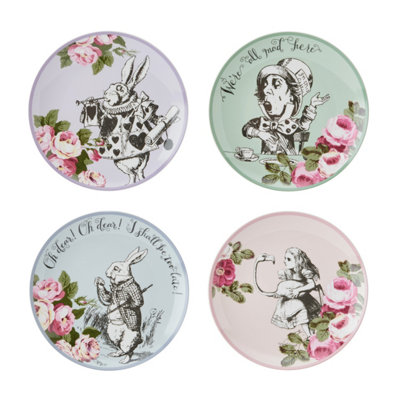 B&Q -  And The V&a Alice In Wonderland Bone China Side PlatesSet Of 421Cm