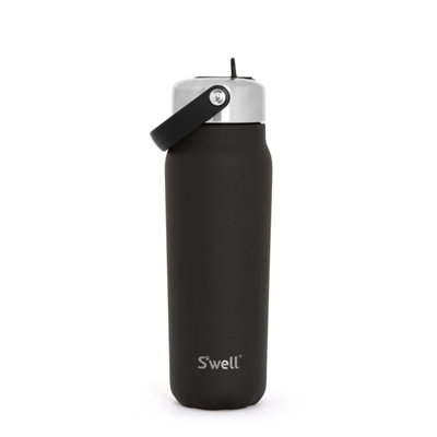 S'well Onyx/Black Explorer Tumbler With Flip-Straw Lid Insulated Flask, 700Ml - Stainless Steel - Travel Mug - Image 5