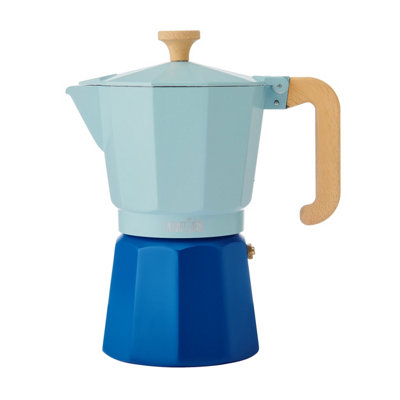 La Cafetiere Unisex Blue Venice Aluminium Espresso Maker, Sky Six Cup, Gift Boxed In - Image 4