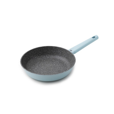 B&Q -  26Cm Cast Aluminium Frying Pan With Stainless SteelSky Blue Non-Stick Lightweight Fry Pan