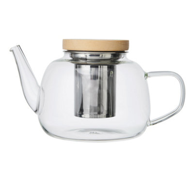 La Cafetière Rialto Glass Infuser Teapot With Filter And Wooden Lid, 4 Cup, 1.2L - Image 5