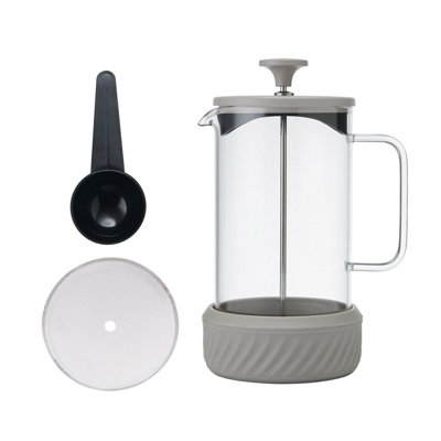 Rackhams Cream 'Zero' 8 Cup 'Latte' Cafetiere, Removable Base For Grounds, 1L - Glass - Image 4