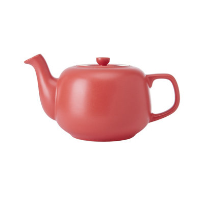 La Cafetière Classic 4 Cup Ceramic Teapot, 1.2L Teapot With Non-Drip Spout And Comfortable Handle Red