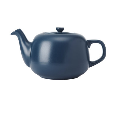 Rackhams Blue Classic 6 Cup Ceramic Teapot, 1.5L Navy Teapot, Non-Drip Spout - Stoneware - Teapot - Image 5